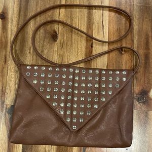 Apt. 9 Brown Crossbody Purse with Gold Studded Details